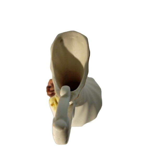 Vintage Capodimonte Porcelain Vase Creamer Pitcher 3D Roses Bisque, "N" Mark - Picture 3 of 8